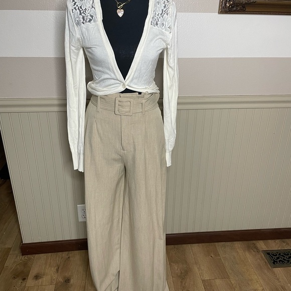 Nine West Tan Wide-Leg Pants - Picture 3 of 11